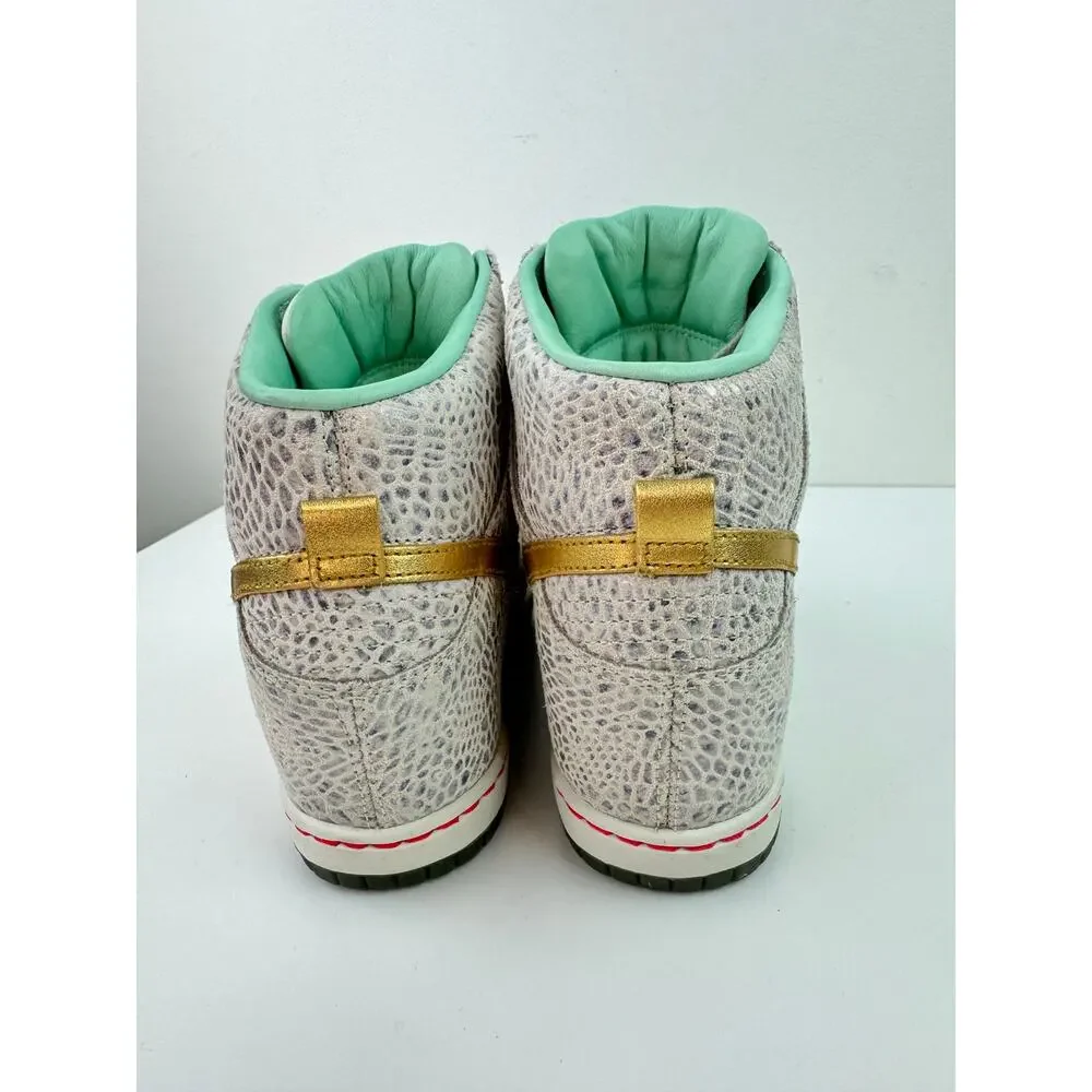NEW Nike Dunk Sky Hi Wedge Sneakers 649464 001 Gold Year of the Horse Limited 7